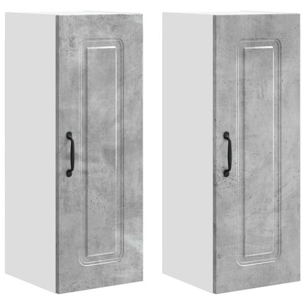 vidaXL K&ouml;kssk&aring;p Kalmar 2 pcs Betonggr&aring; 30 x 31 x 80 cm Konstruerat tr&auml;