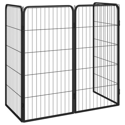 vidaXL Hundbur 4 paneler svart 50x100 cm pulverlackerat stål