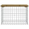 vidaXL Trädgårdsbänk gabion-design 63x31,5x42 cm impregnerad furu