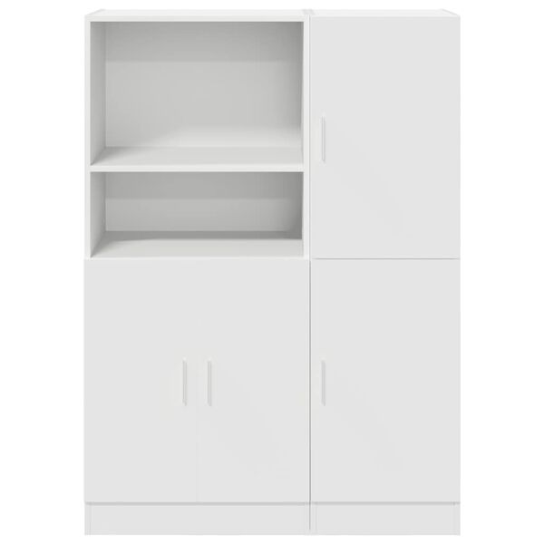 vidaXL K&ouml;kssk&aring;p set 2 delar vit konstruerat tr&auml;