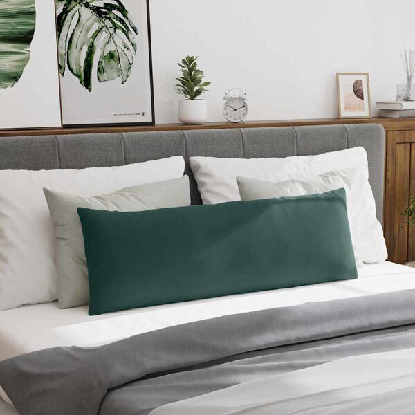 vidaXL Sofakuddar 2 pcs M&ouml;rkgr&ouml;n 120 x 40 cm Kordread tyg