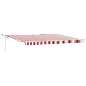 vidaXL Utdragbar markis R&ouml;d och Vit 450 &times; 300 cm Polyester