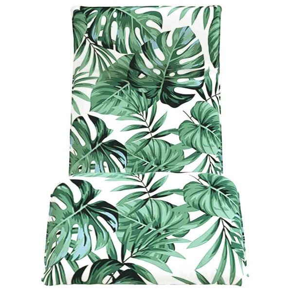 vidaXL Hopfällbar solstol bladmönster 175x54x8,5 cm oxfordtyg