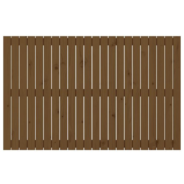 vidaXL V&auml;ggmonterad huvudgavel honungsbrun 140x3x90 cm massiv furu