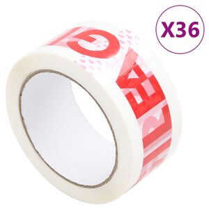 vidaXL F&ouml;rpackningstejp 36 st FRAGILE vit 48 mm x 66 m