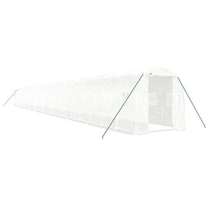 vidaXL V&auml;xthus med st&aring;lram vit 44 m&sup2; 22x2x2 m