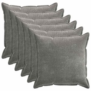 vidaXL Kudd&ouml;verdrag 6 st HOUTEN M&ouml;rkgr&aring; 65 x 65 cm Chenilletyg