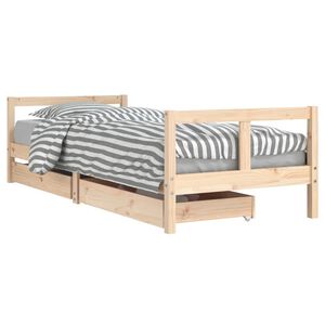 vidaXL S&auml;ngram f&ouml;r barns&auml;ng m. l&aring;dor 80x200 cm massiv furu