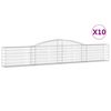 vidaXL Gabioner b&aring;gformade 10 st 400x30x60/80 cm galvaniserat j&auml;rn