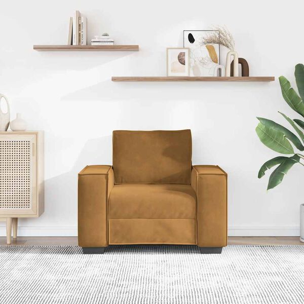 vidaXL Soffstol brun 100x78x84 cm sammet