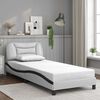 vidaXL Bed Frame without Mattress "Hvar" White and Black 80x200 cm Faux Leather
