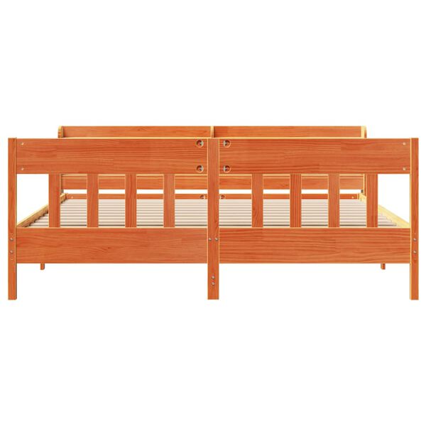 vidaXL S&auml;ngram utan madrass vaxbrun 180x200 cm massiv furu