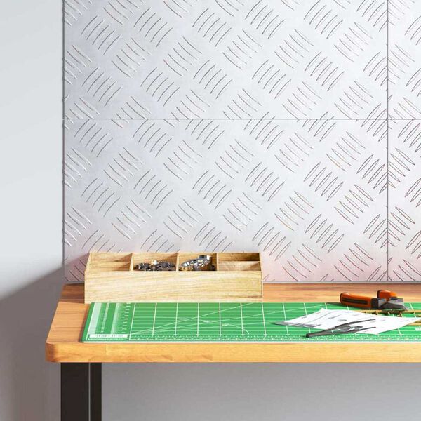 vidaXL Trappsteg Rektangul&auml;r 4 pcs Silver 50 x 25 cm Aluminium