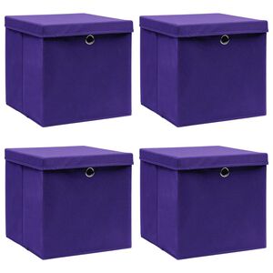 vidaXL F&ouml;rvaringsl&aring;dor med lock 4 st 28x28x28 cm lila