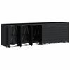 vidaXL Förvaring för 6 soptunnor Svart 408 x 77,5 x 121,5 cm