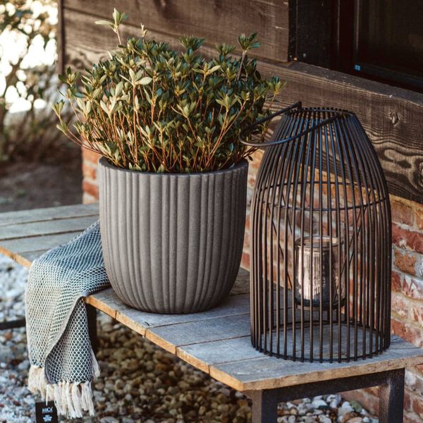 Capi Blomkruka Urban Tube 35x34 cm m&ouml;rkgr&aring;