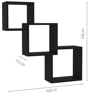 vidaXL Kubhyllor svart 84,5x15x27 cm spånskiva