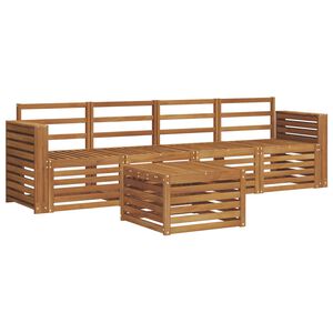 vidaXL Soffgrupper 5 pcs Naturf&auml;rg Massivt Akaciatr&auml;