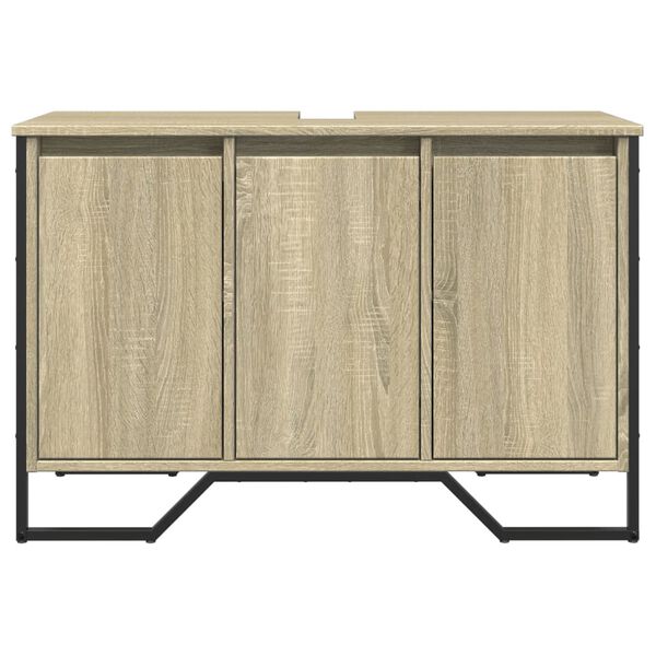 vidaXL Tvättställsskåp sonoma-ek 91x35x60 cm konstruerat trä