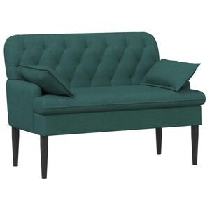 vidaXL Loveseat med knapprapport M&ouml;rkgr&ouml;n 111 x 68 x 80 cm Tyg