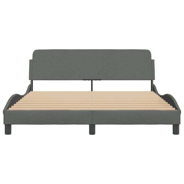vidaXL Bed Frame "Dover" Dark Grey 160x200 cm Fabric