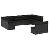 vidaXL Loungegrupp med dynor 12 delar svart konstrotting
