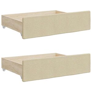 vidaXL S&auml;ngl&aring;dor 2 st gr&auml;ddvit konstruerat tr&auml; och tyg