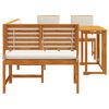 vidaXL B&auml;nkset f&ouml;r tr&auml;dg&aring;rden 4 pcs Brun Massivt Akaciatr&auml;