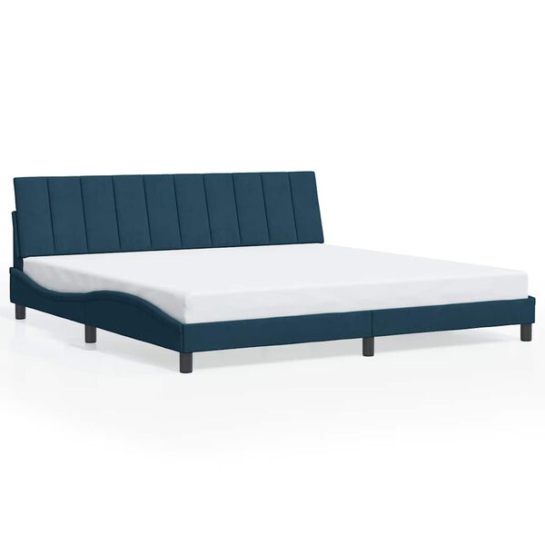 vidaXL Bed Frame without Mattress "Hanko" Blue 200x200 cm Velvet