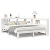 vidaXL S&auml;ng med bokhylla utan madrass vit 140x190cm massiv furu