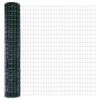 vidaXL Euro Staket med St&ouml;d 10 x 1,5 m PVC-belagda st&aring;l Gr&ouml;n Mesh