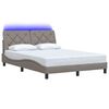 vidaXL Bed Frame with LED without Mattress Taupe 140x190 cm Fabric