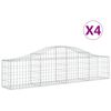 vidaXL Gabion b&aring;gformad 4 st 200x30x40/60 cm galvaniserat j&auml;rn