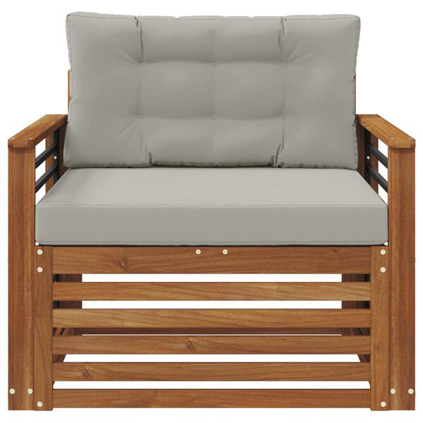 vidaXL Utomhussoffset Massivt akaciatr&auml; och polyester Naturf&auml;rg