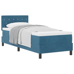 vidaXL B&auml;ddfj&auml;der med madrass M&ouml;rkbl&aring; 80 x 200 cm Sammet