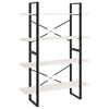 vidaXL Bokhylla 4 hyllplan vit 100x30x140 cm massiv furu