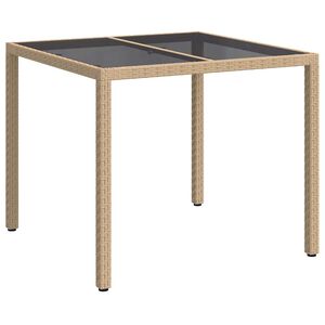 vidaXL Tr&auml;dg&aring;rdsbord Beige 90 x 90 x 75 cm konstrotting