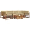 vidaXL Utomhussoffset med kudde 8 pcs Naturlig och Beige