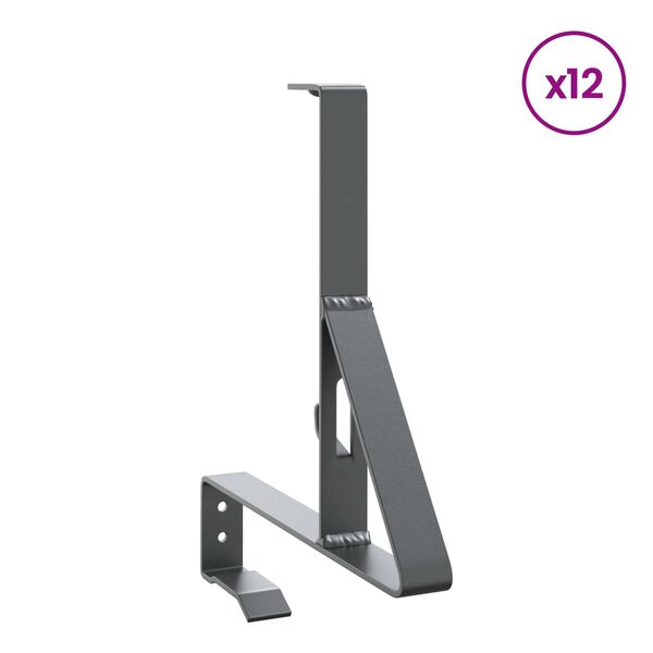 vidaXL Sn&ouml;skyddsst&ouml;d 12 pcs Antracit 29,5 x 3 x 34,5 cm St&aring;l