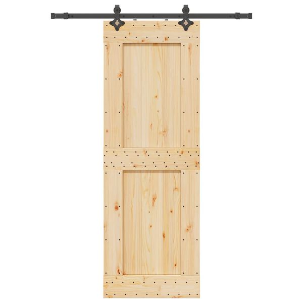 vidaXL Skjutd&ouml;rr med beslag 80x210 cm massiv furu
