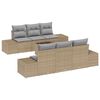 vidaXL Tr&auml;dg&aring;rdsoffset med kudde 7 pcs Beige konstrotting