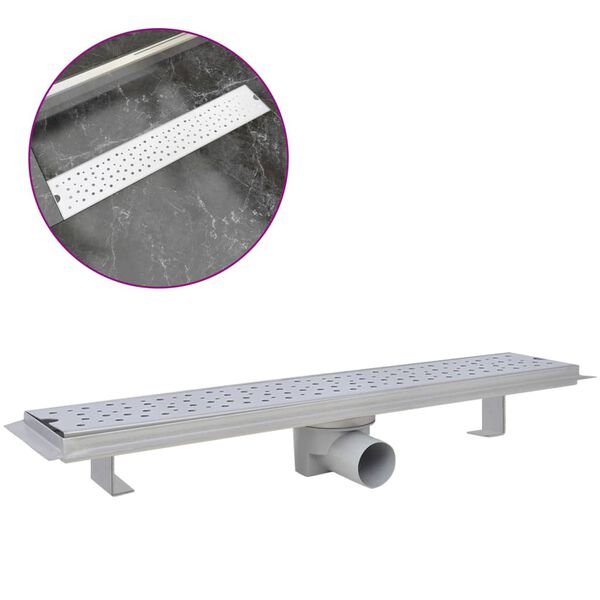 vidaXL Avl&aring;ng golvbrunn bubblig 630x140 mm rostfritt st&aring;l