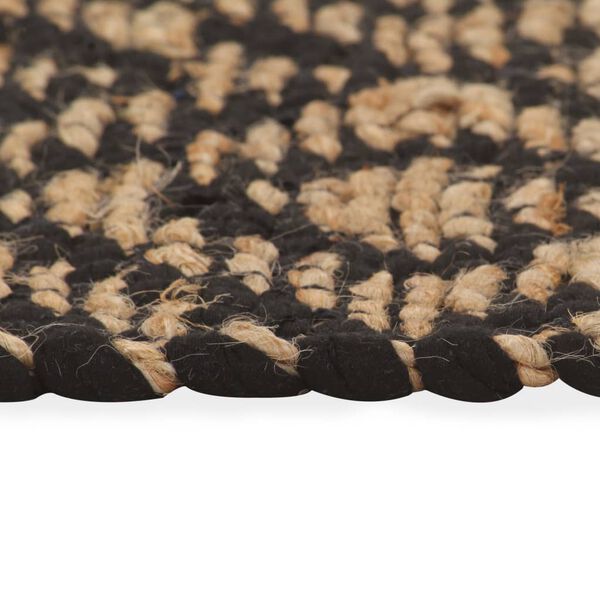 vidaXL Matta handv&auml;vd jute 120x180 cm beige och svart