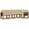 vidaXL Utomhussoffset med kudde 5 pcs Naturlig och Beige