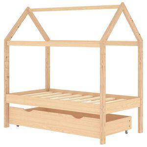 vidaXL Barns&auml;ng med l&aring;da massiv furu 70x140 cm