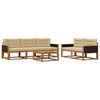 vidaXL Utomhussoffset med kudde 6 pcs Naturlig och Beige