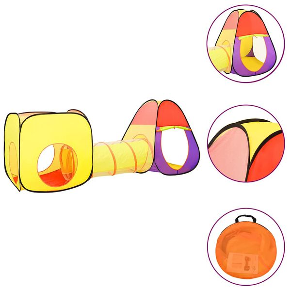 vidaXL Lektält med 250 bollar flerfärgat 255x80x100 cm