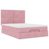 vidaXL Ottoman s&auml;ngram med madrasser rosa 140x190 cm sammet