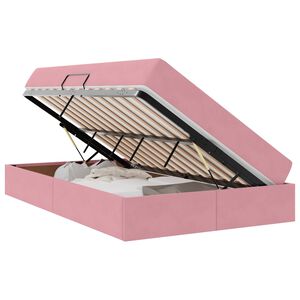 vidaXL F&ouml;rvaringss&auml;ng med madrass med madrass Rosa 120 x 190 cm Sammet