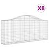 vidaXL Gabioner b&aring;gformade 8 st 200x30x80/100 cm galvaniserat j&auml;rn